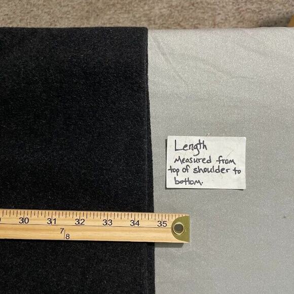 Marvin Richards Womens Plus Size 1X Charcoal Wool Cashmere Peacoat Double Breast - Picture 12 of 15